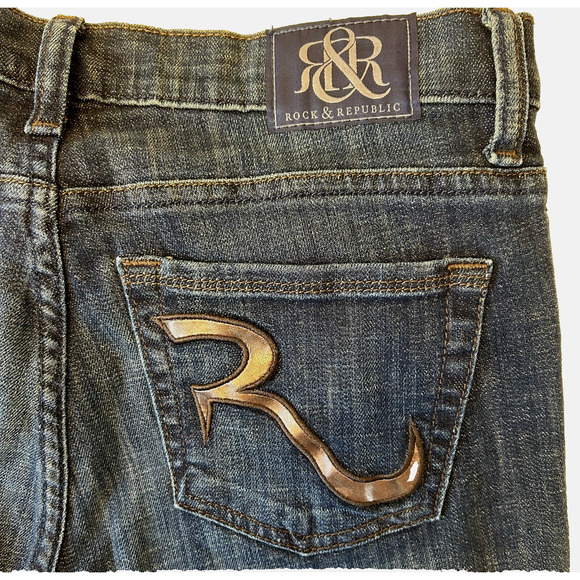 ROCK REPUBLIC Women KASANDRA Boot Cut Jeans Size 8M Blue Boho Western Stretch - Picture 8 of 11